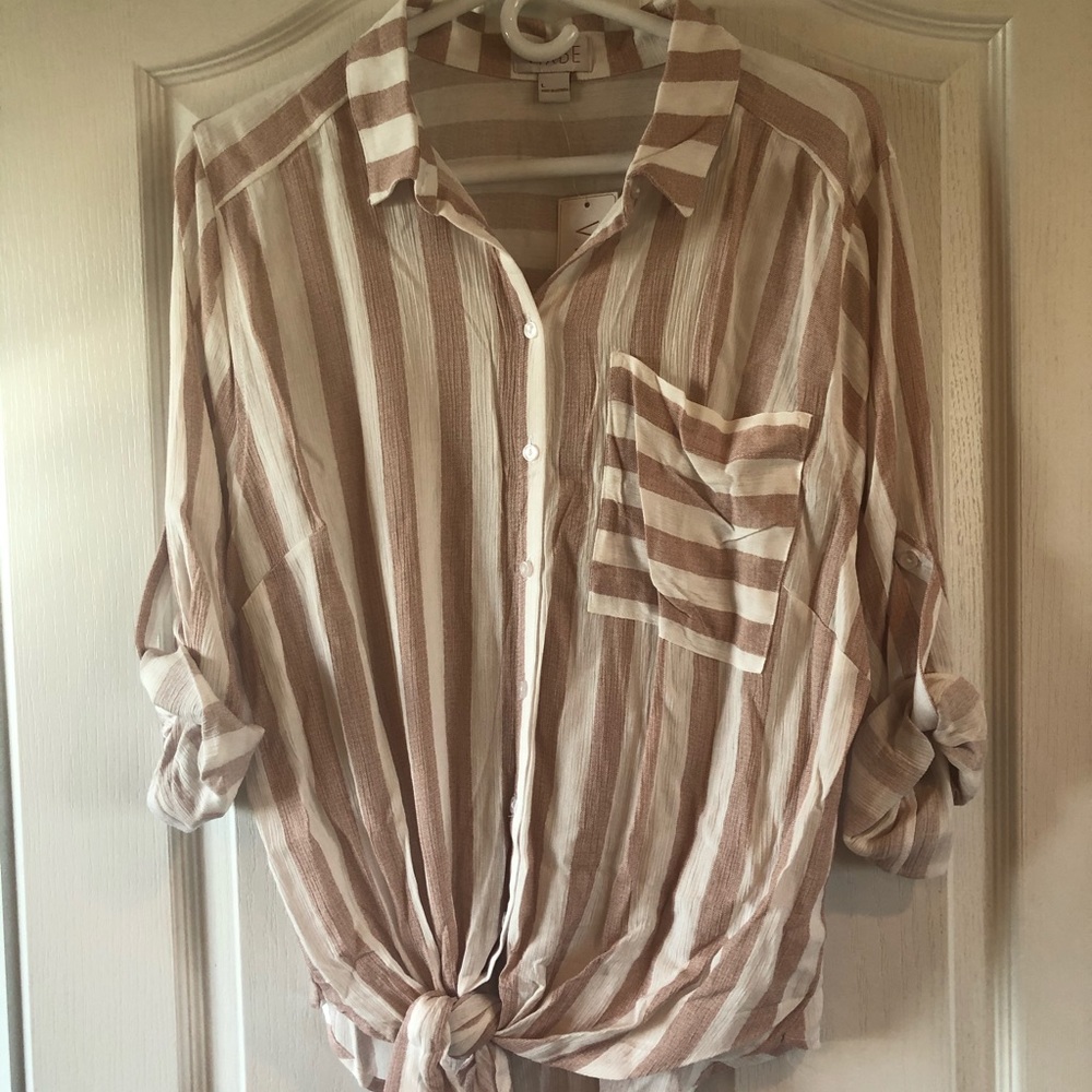 Tie-front Top